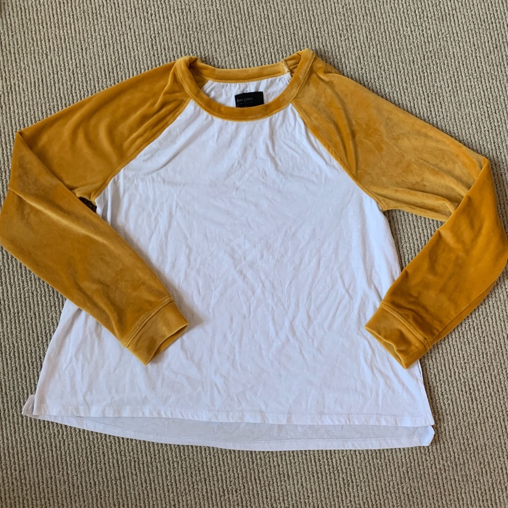yellow velvet baseball shirt